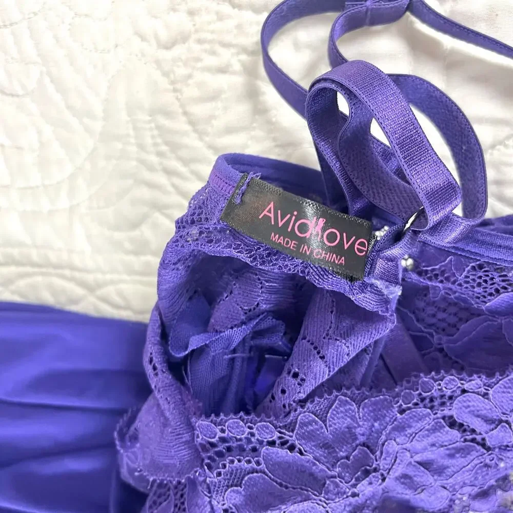Lace Babydoll Slip Dress Lingerie Chemise Nightie‎ Size L Romantic Aesthetic